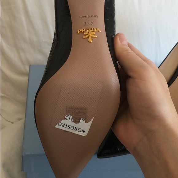 PRADA embossed leather heels 37.5 - Picture 3 of 8